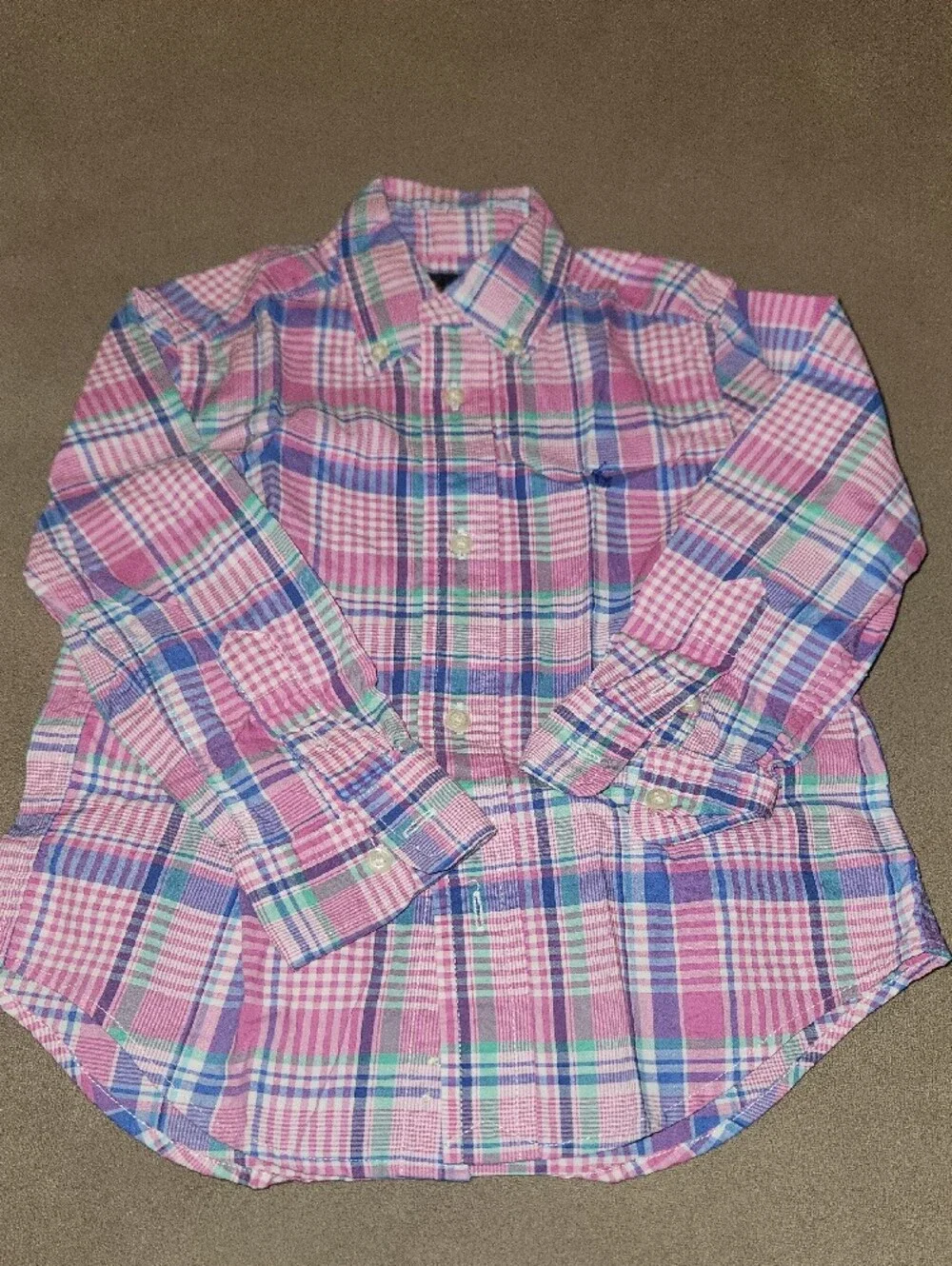 Ralph Lauren Pink & Blue Plaid Button-Down Shirt